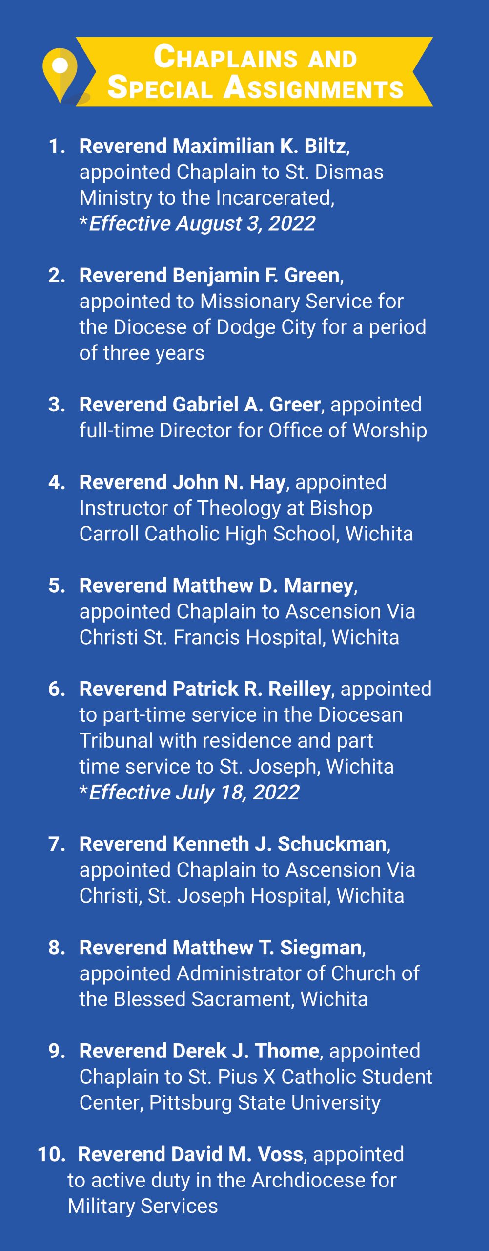 dallas diocese priest assignments 2022